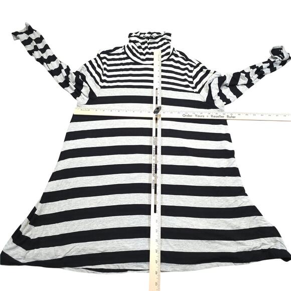 Saks Fifth Avenue Cowl Turtleneck Striped Long Sleeve Blouse Women Size XL - Picture 5 of 7